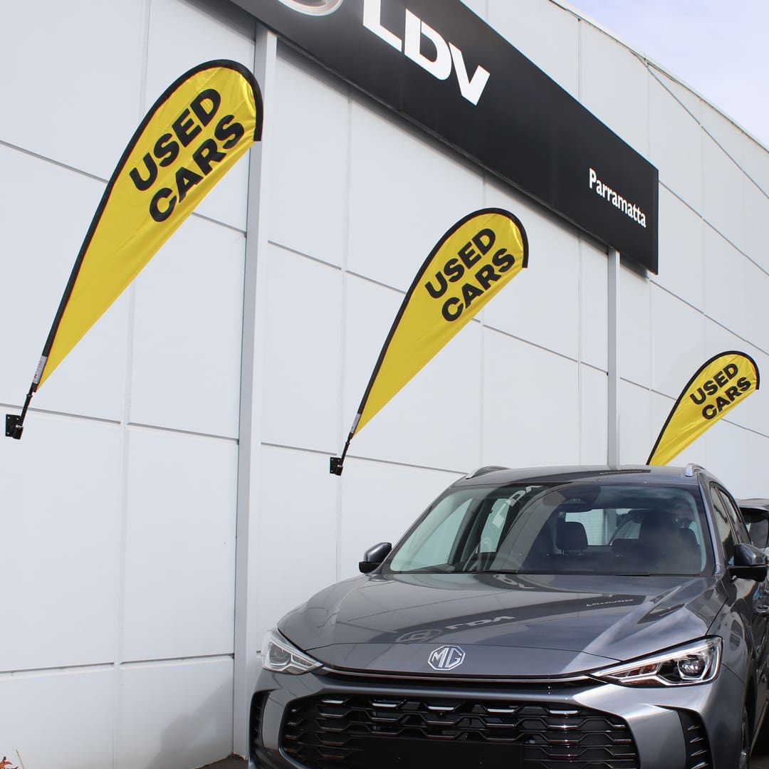 Used Car Teardrop Flag Double Sided Yellow/Black