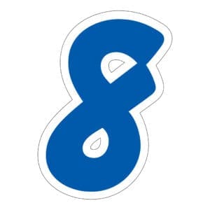 Blue & White Die Cut 8