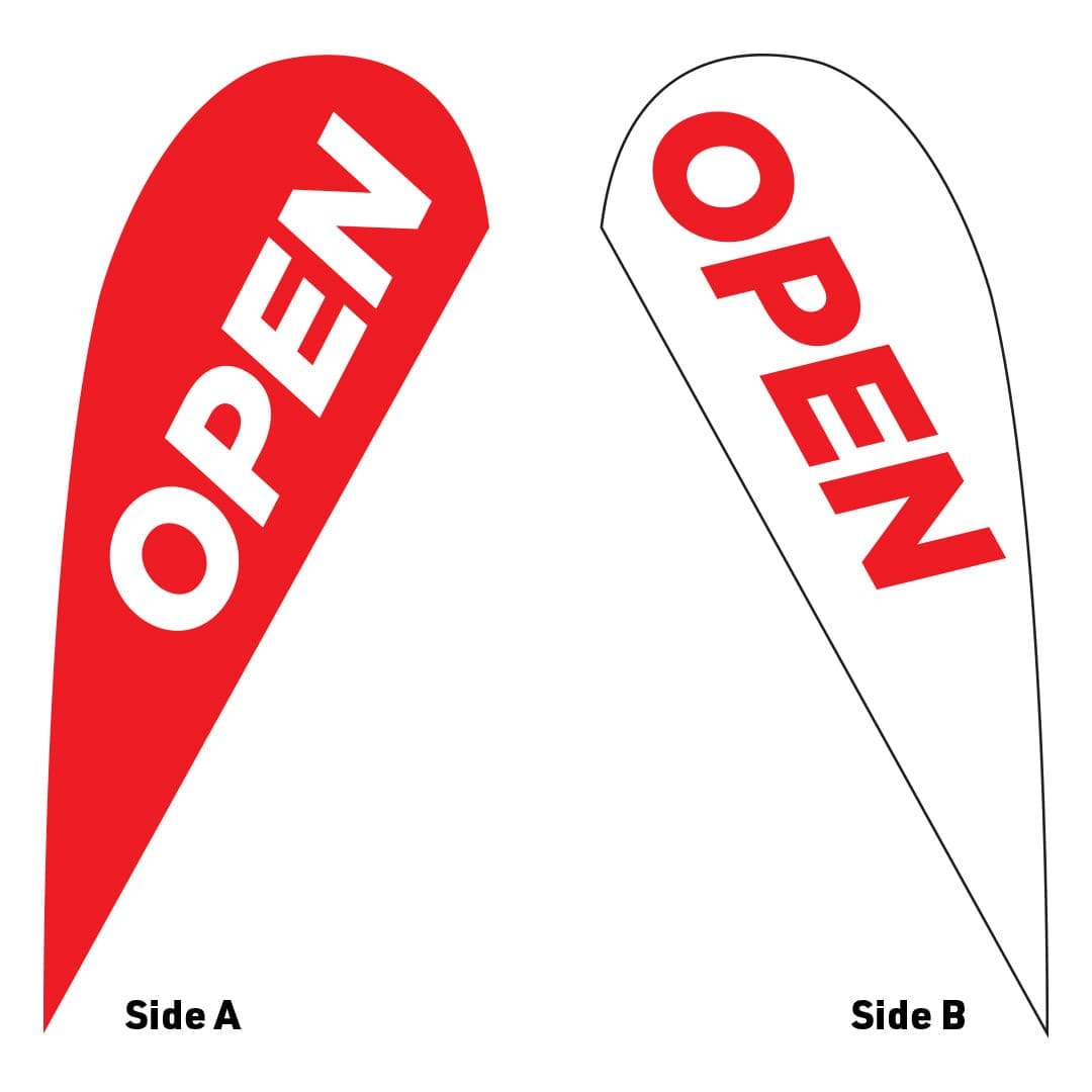 Open Teardrop Flag Double Sided
