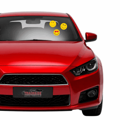 Happy Faces windshield sign